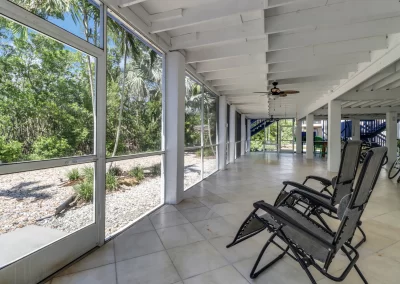 Flamingo Harbor screened in patio